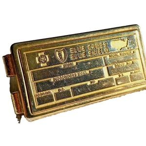 Anson Money Clip, Gold Tone. BLUE CROSS BLUE SHIELD. Vintage Rare